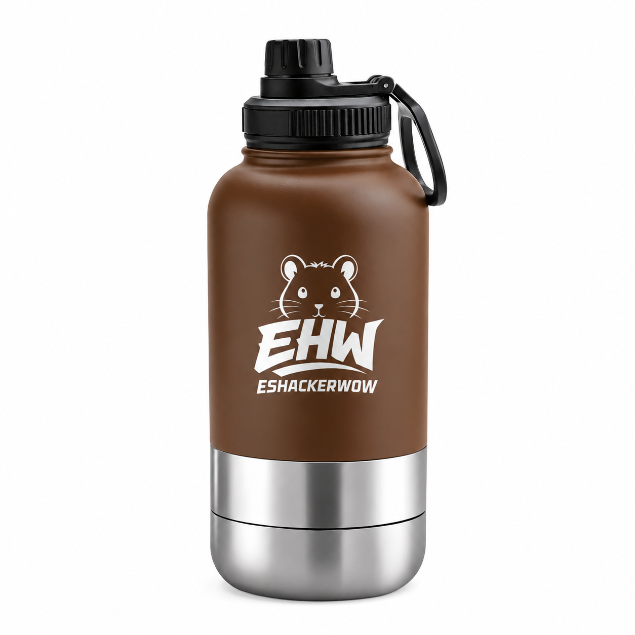 ESHACKERWOW™ 3-in-1 Adventure Bottle | Insulated Water Bottle with Food & Water Bowls for Pets, Hiking, Gym, Travel & Everyday Use