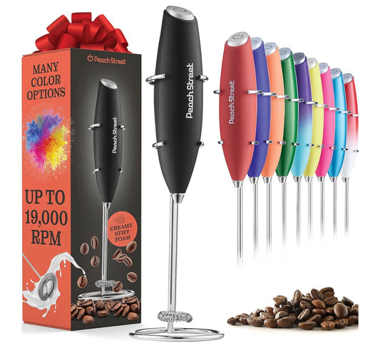 Powerful Handheld Milk Frother – Battery Operated Mini Drink Mixer
