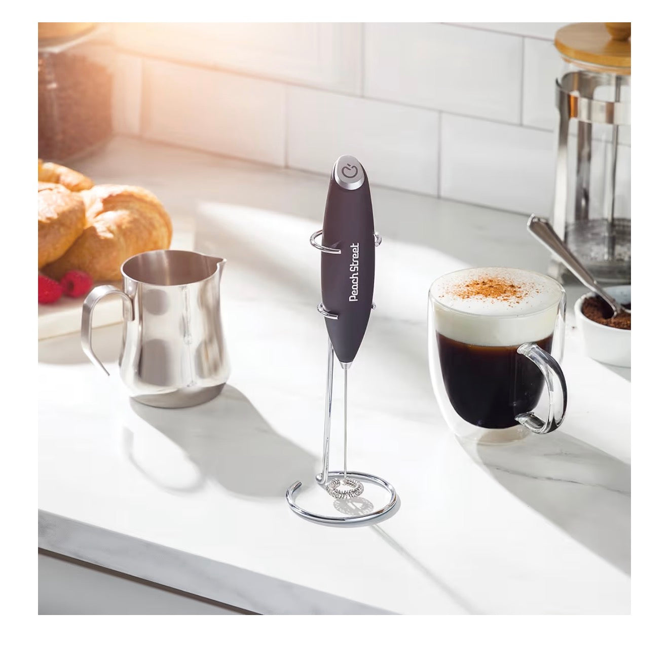 Powerful Handheld Milk Frother – Battery Operated Mini Drink Mixer