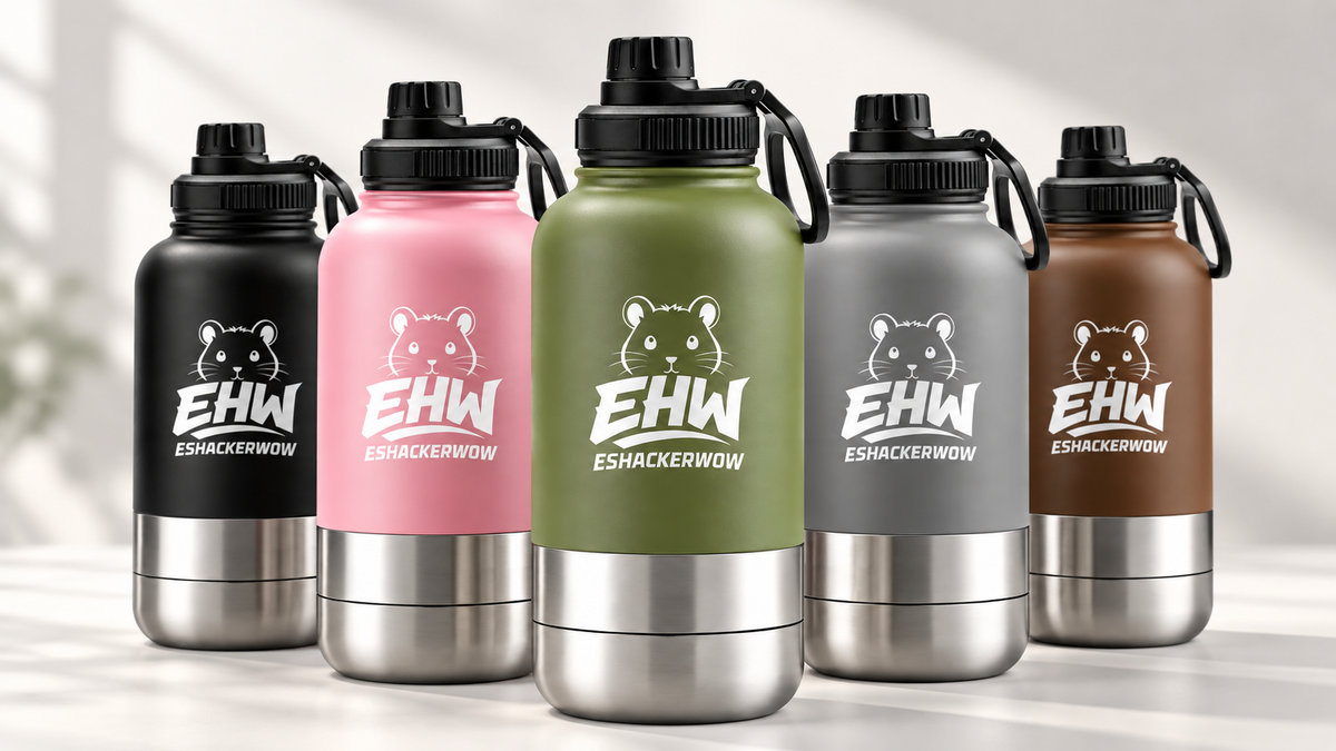 ESHACKERWOW 3-in-1 insulated pet water bottle in five colors