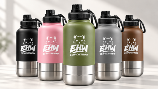 ESHACKERWOW 3-in-1 insulated pet water bottle in five colors
